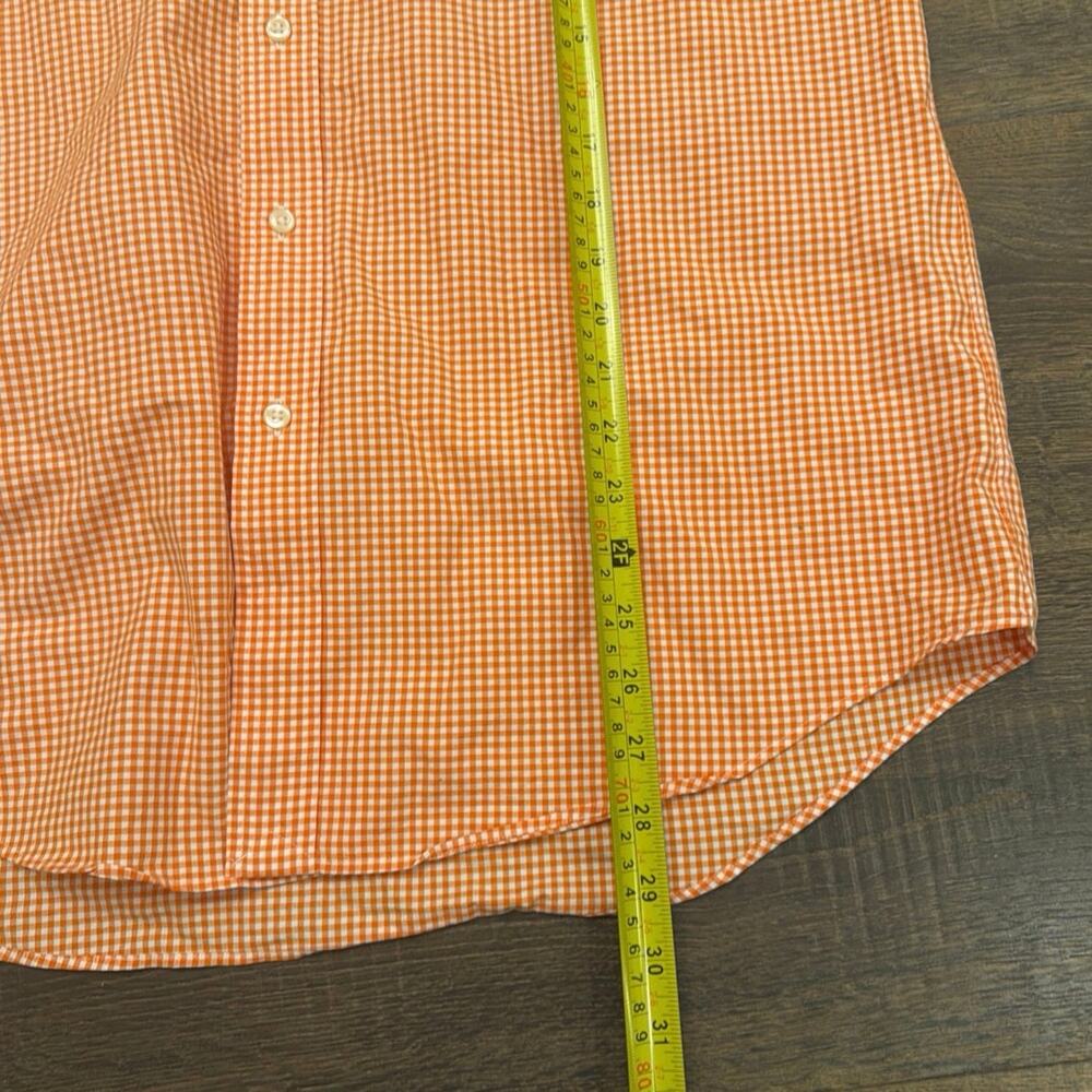Polo Ralph Lauren Men’s L Orange Gingham Check Button Down Shirt Green Pony - Picture 3 of 5